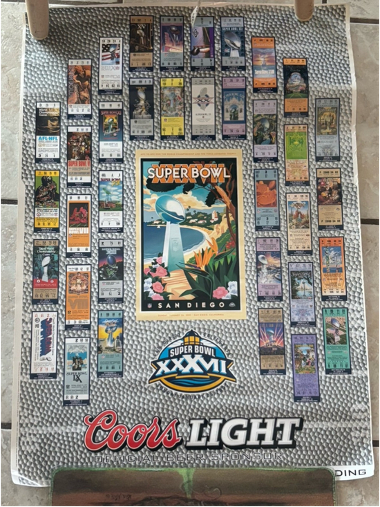 NFL Other - Vintage NFL Super Bowl XXXVII2003 Coors Light Last Team Standing Poster 27 x 19”